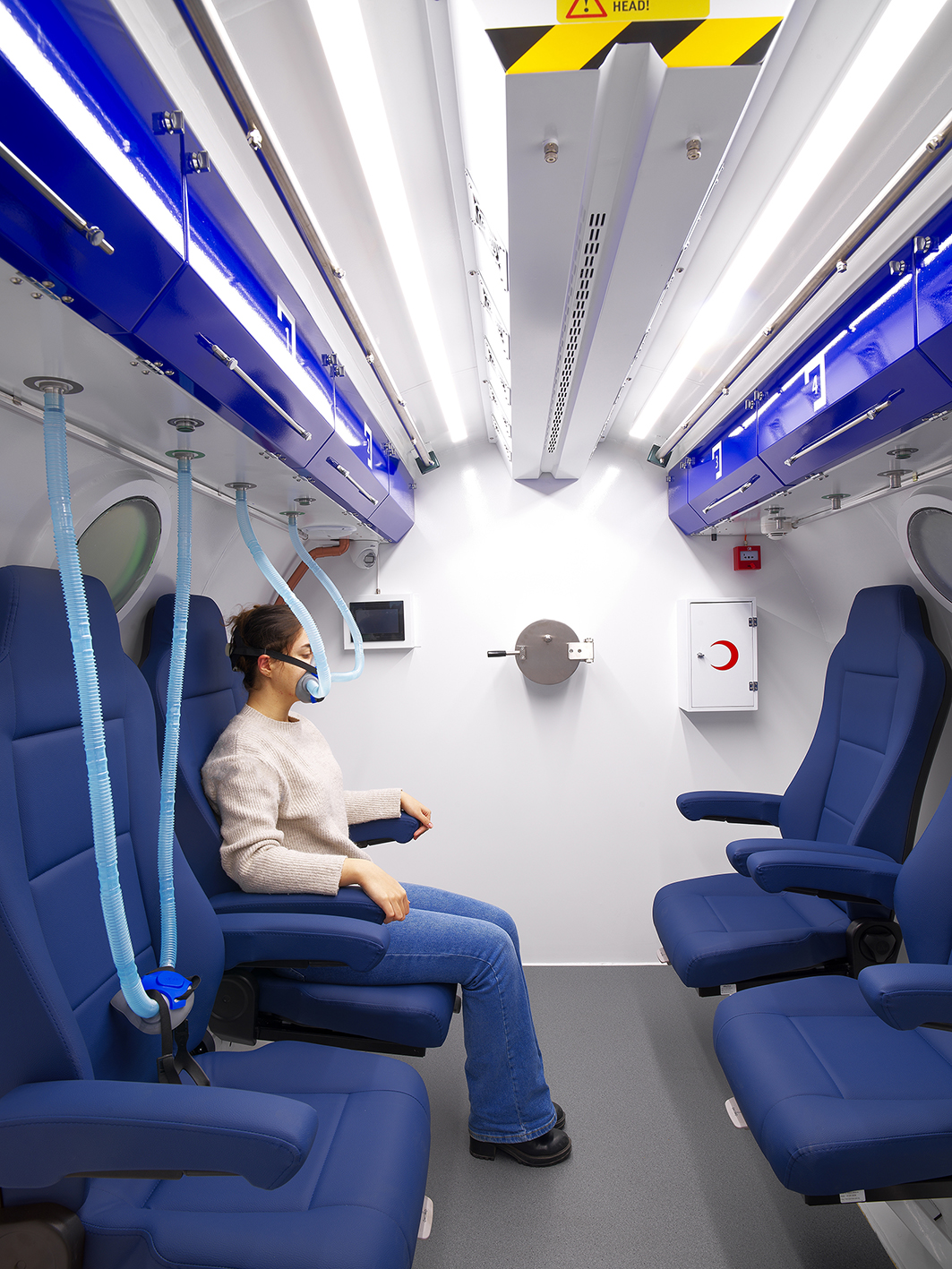 Hyperbaric chamber interior installation in Dubai
